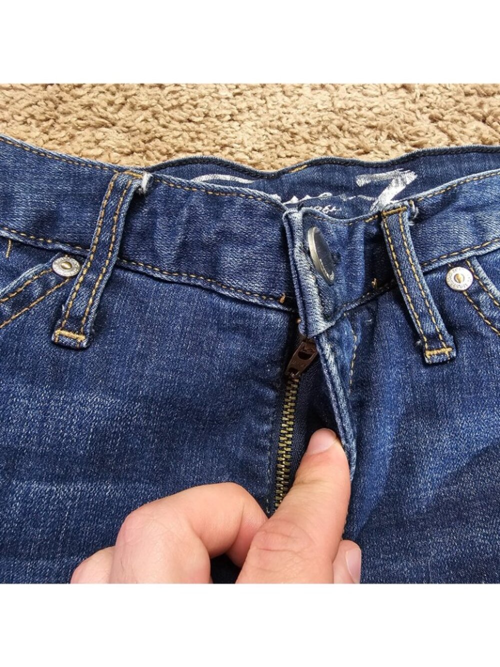 Seven7 Jean Shorts Womens 4 Blue Mid Rise Bermuda Denim Stretch - Picture 3 of 8